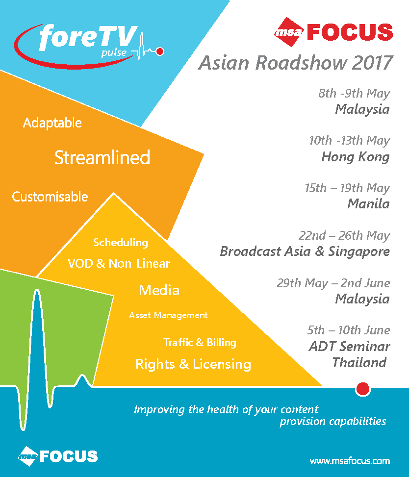 MSA Focus Asian Roadshow dates and locations